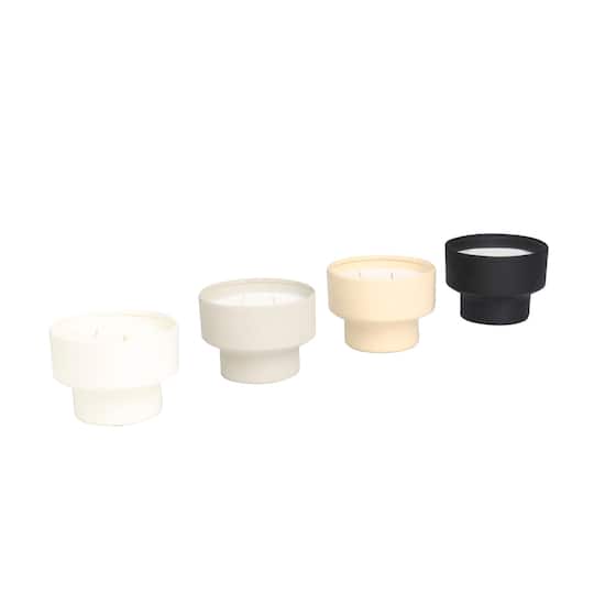 15oz. Egyptian Mint Scented 2 Wick Candle Set in Matte Metal Bowls